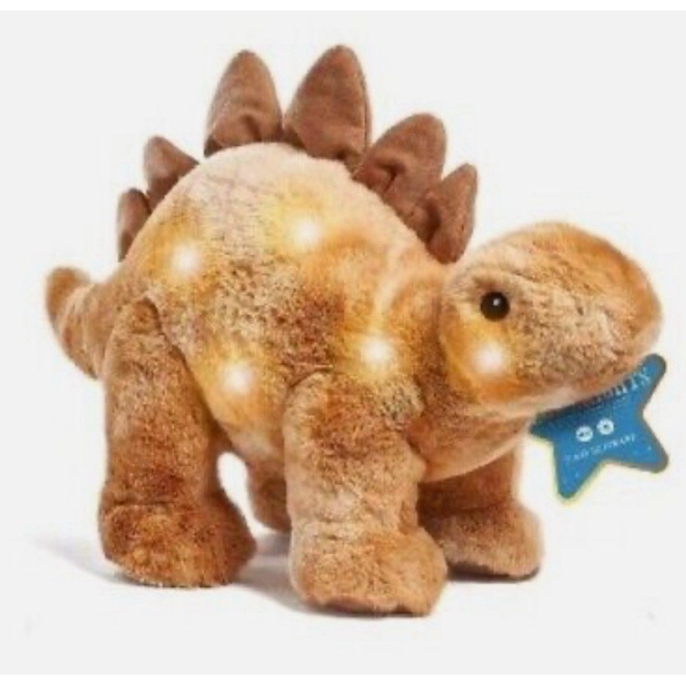 FAO Schwarz 12" Glow Brights LED with Sound Stegosaurus Dinosaur Toy Plush